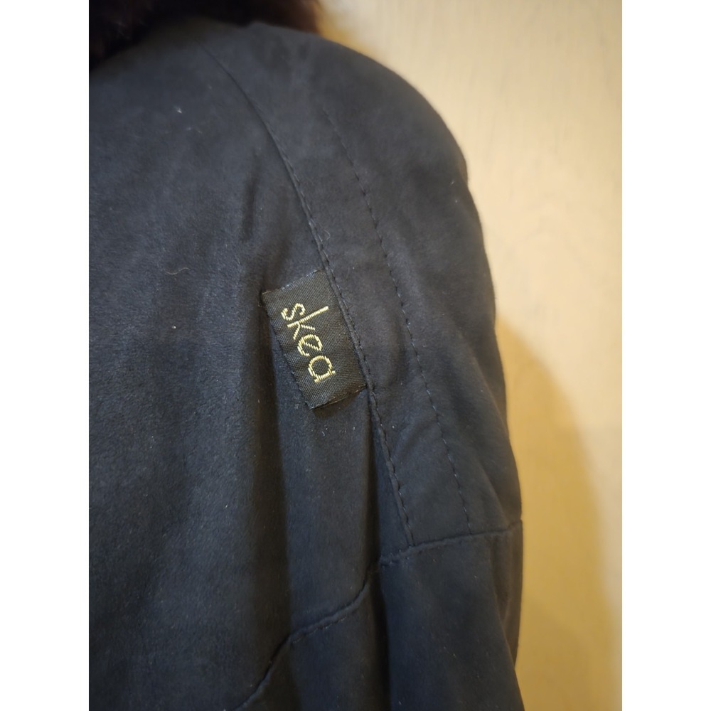 Vintage Skea Paris Vail Black Faux Suede Fur Trim Ski Jacket Coat Womens 10 USA - Picture 10 of 16